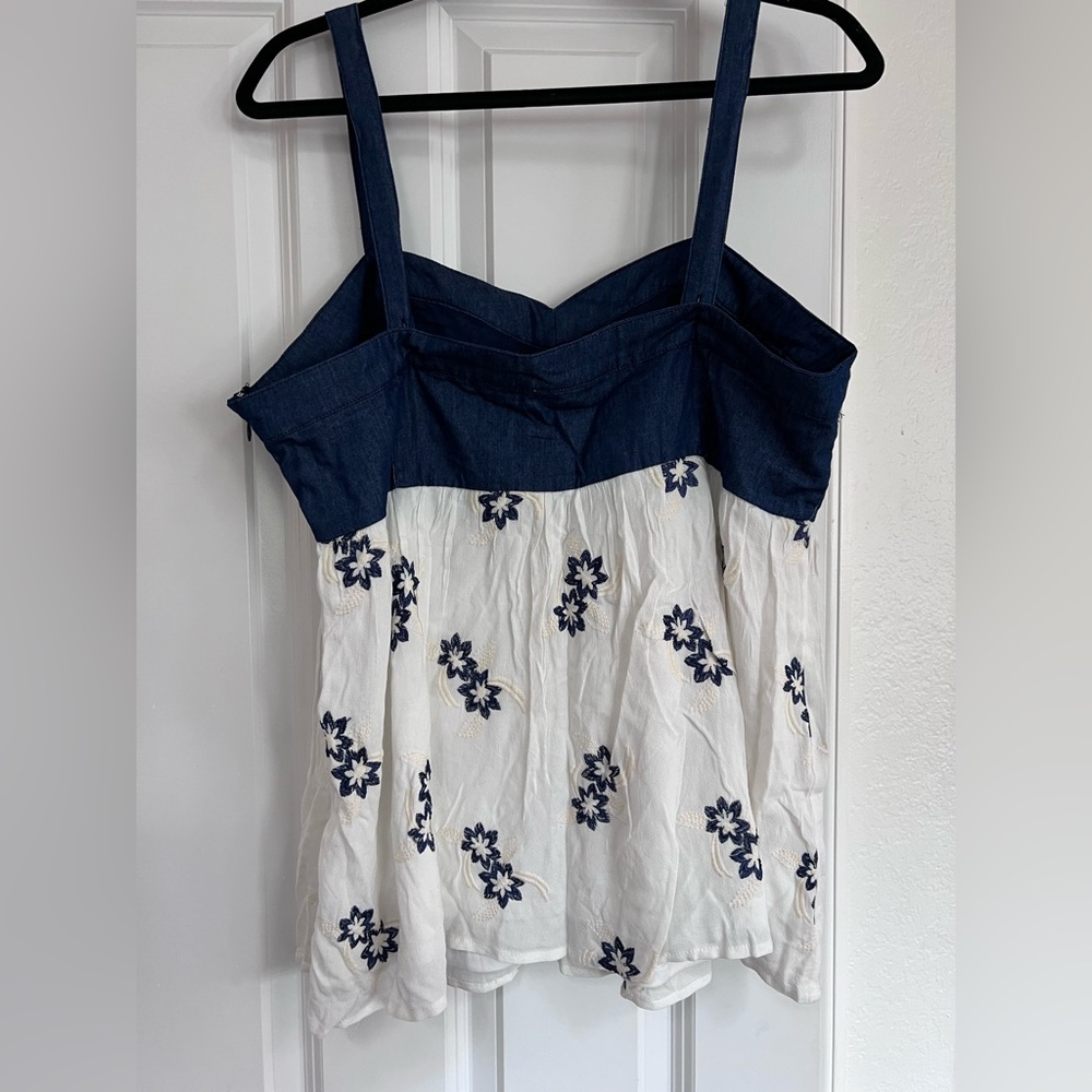 Torrid Chambray floral baby doll top - Picture 5 of 10